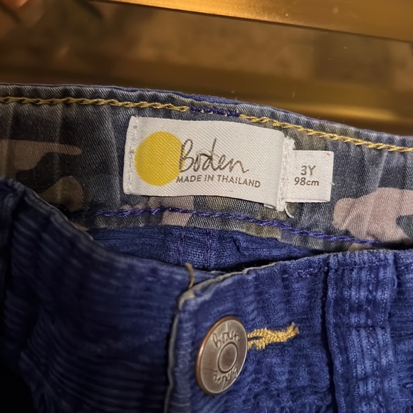 Straight Leg Cord Trousers -Blue Mini Boden Corduroy Pants - Picture 3 of 6